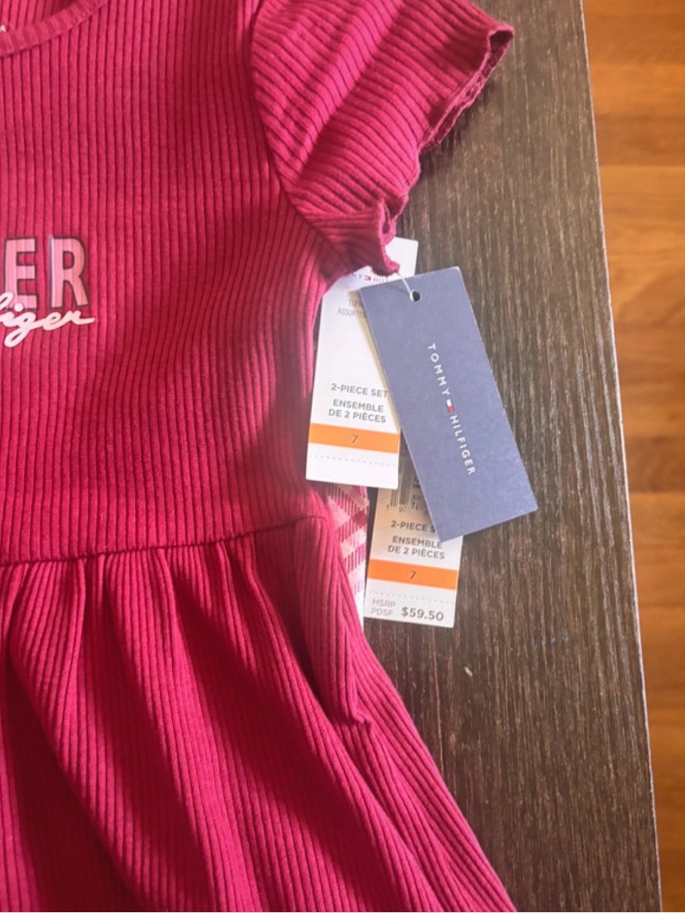 Tommy Hilfiger Girls' Ribbed Shirt and Pants - Picture 2 of 3